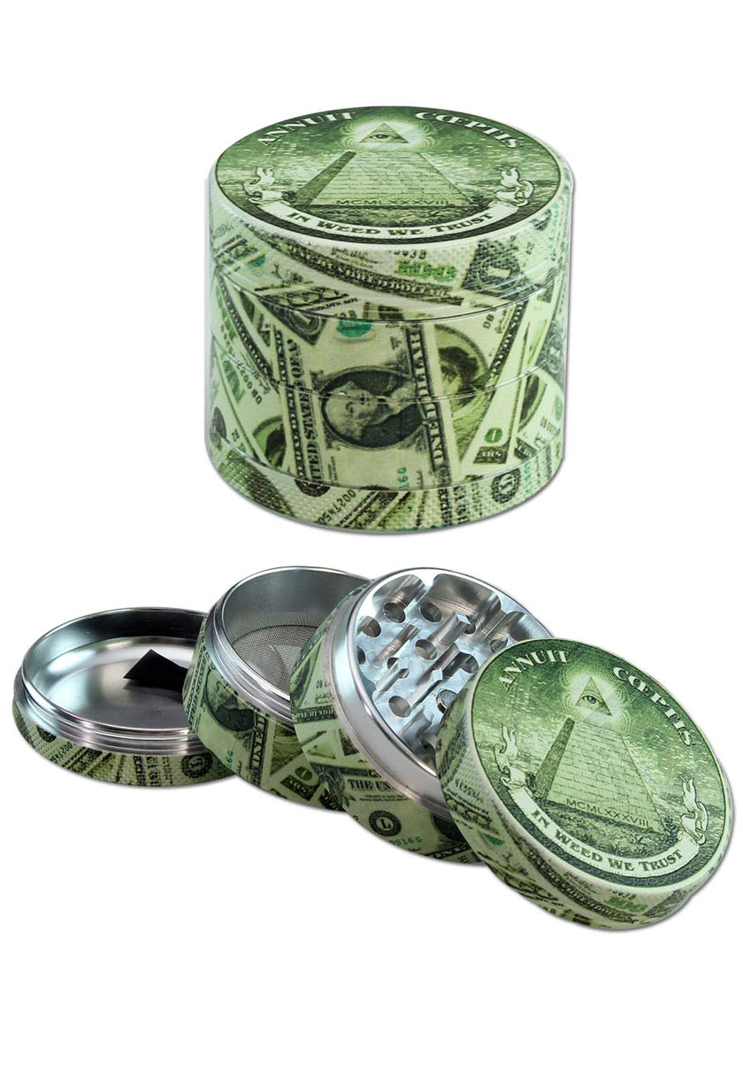 Black Leaf Dollar Aluminium Grinder 4-tlg.