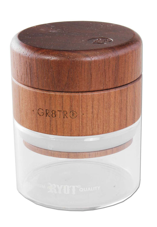RYOT GR8TR Walnuss Grinder mit Glasgefäß klar
